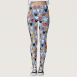 Cute Cat Pattern Leggings<br><div class="desc">A cute pattern of little kitty cats on a blue background. Original art by Nic Squirrell. Ideal for animal lovers.</div>