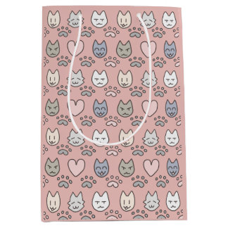Cute Cat Pattern Medium Gift Bag