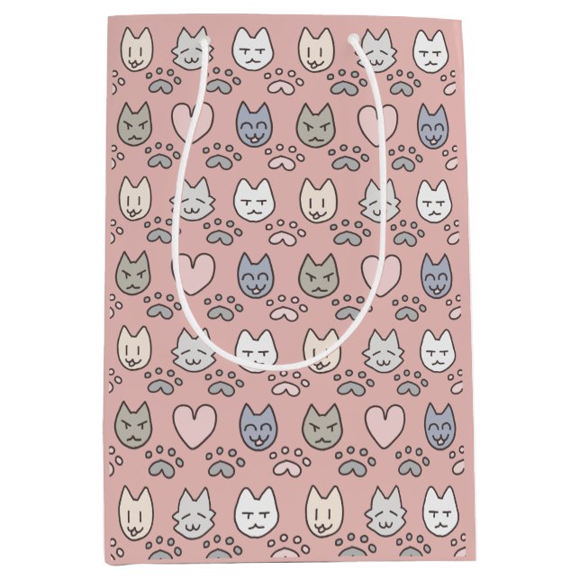 Cute Cat Pattern Medium Gift Bag (Front)