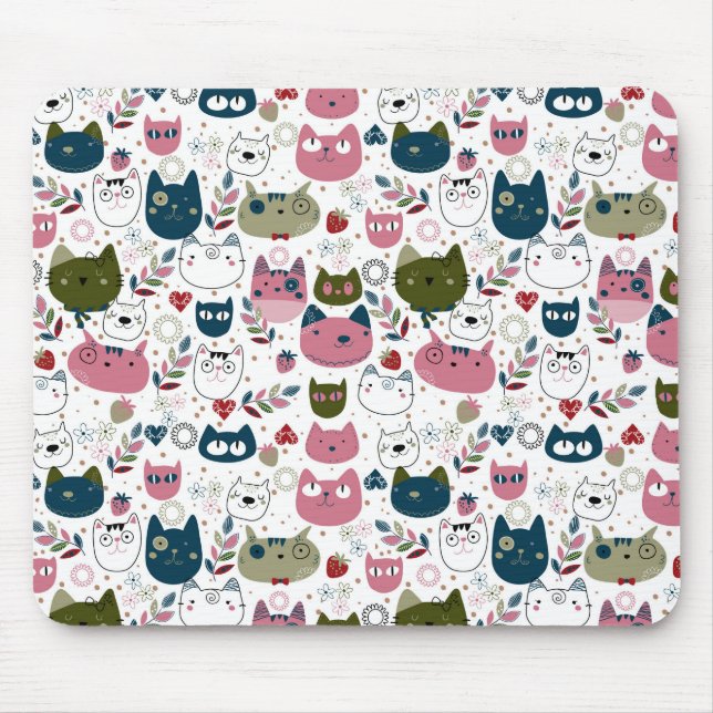 Cute Cat Pattern Mouse Mat (Front)