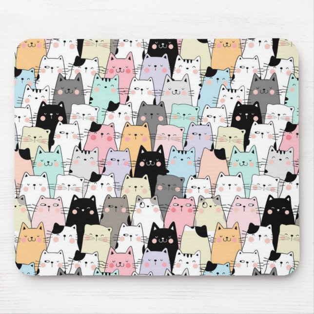 Cute Cat Pattern Mouse Mat (Front)
