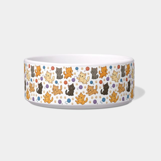 Cute Cat Pattern Pet Bowl (Front)