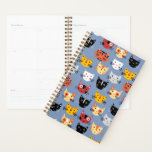 Cute Cat Pattern Planner<br><div class="desc">A cute pattern of little kitty cats on a blue background.  Original art by Nic Squirrell. Ideal for animal lovers.</div>
