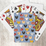 Cute Cat Pattern Playing Cards<br><div class="desc">A cute pattern of little kitty cats on a blue background.  Original art by Nic Squirrell. Ideal for animal lovers.</div>