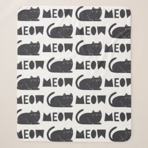 cute cat pattern. Vintage illustration Sherpa Blanket