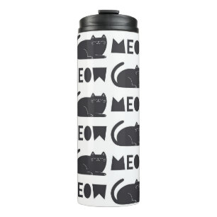 cute cat pattern. Vintage illustration Thermal Tumbler