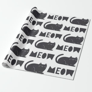 cute cat pattern. Vintage illustration Wrapping Paper