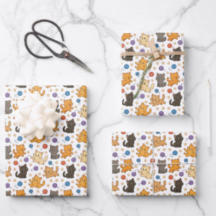 Cute Cat Pattern Wrapping Paper Sheet