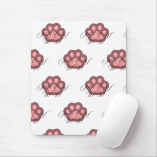  Cute Cat Paw "MEOW" Calligraphy – Adorable Kitty  Mouse Mat