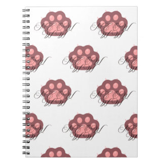  Cute Cat Paw "MEOW" Calligraphy – Adorable Kitty  Notebook