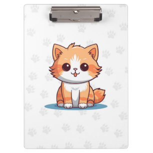 Cute Cat Paw Print Clipboard Aesthetic Cat Design