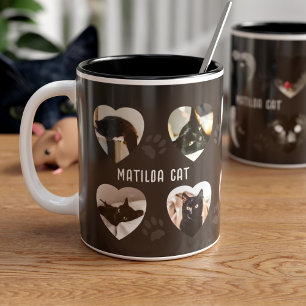 Cute Cat Paw Prints Pet Photo Collage Coffee Mug