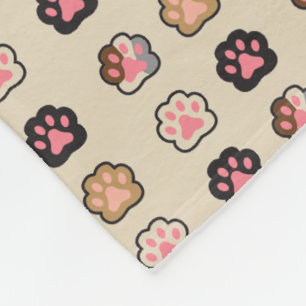 Cute Cat Paws Pattern Fleece Blanket