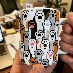 Cute Cat Paws Pattern Kitty Toe Beans Kawaii Coffee Mug