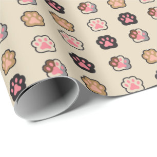 Cute Cat Paws Pattern Wrapping Paper