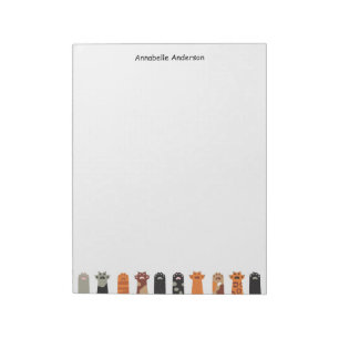 Cute Cat Paws Personalise Notepad