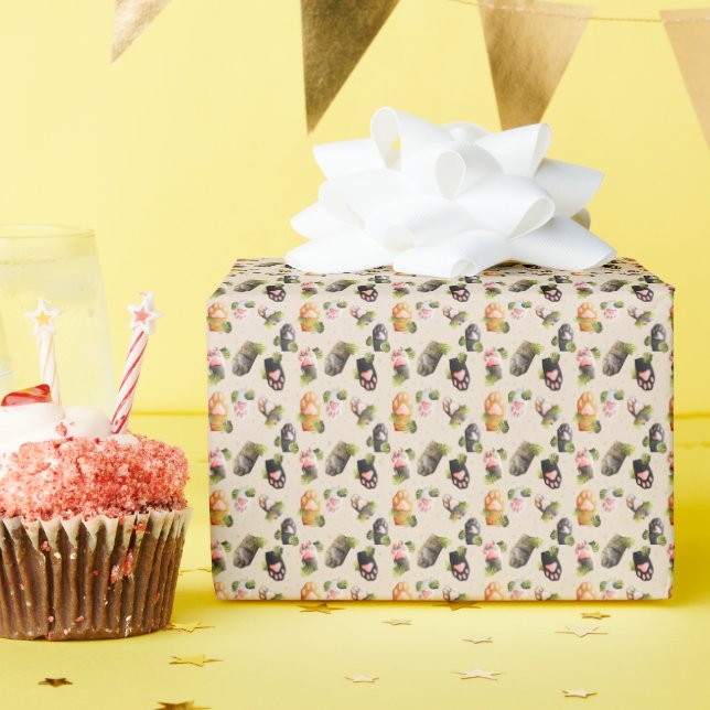 Cute Cat Paws - Seamless Pattern Wrapping Paper (Birthday Party)