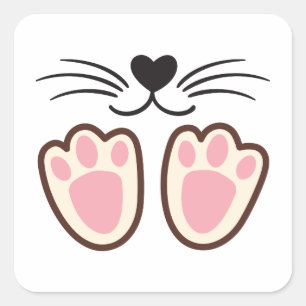 Cute cat paws square sticker