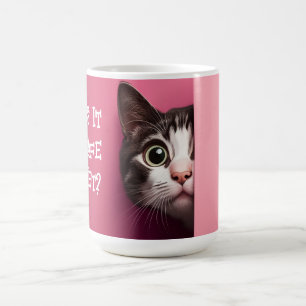 Cute Cat Peeks Coffee Mug