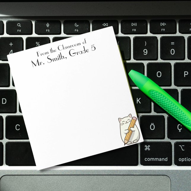 Cute Cat & Pencil,Teacher Appreciation,Custom Notepad (Creator Uploaded)
