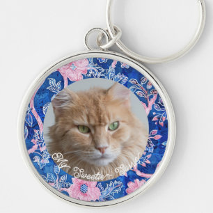 Cute Cat Personalised Cat Lover Photo Keychain
