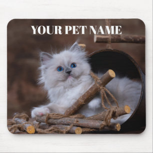 Cute Cat Personalised Mouse Mat