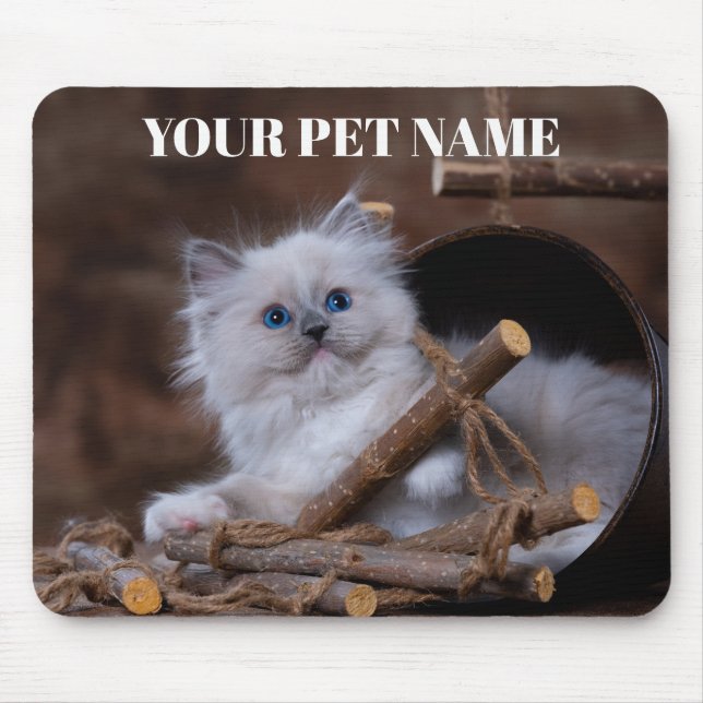 Cute Cat Personalised Mouse Mat (Front)