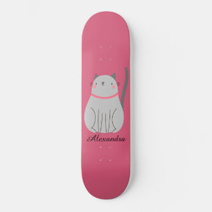 Cute Cat Personalised Skateboard