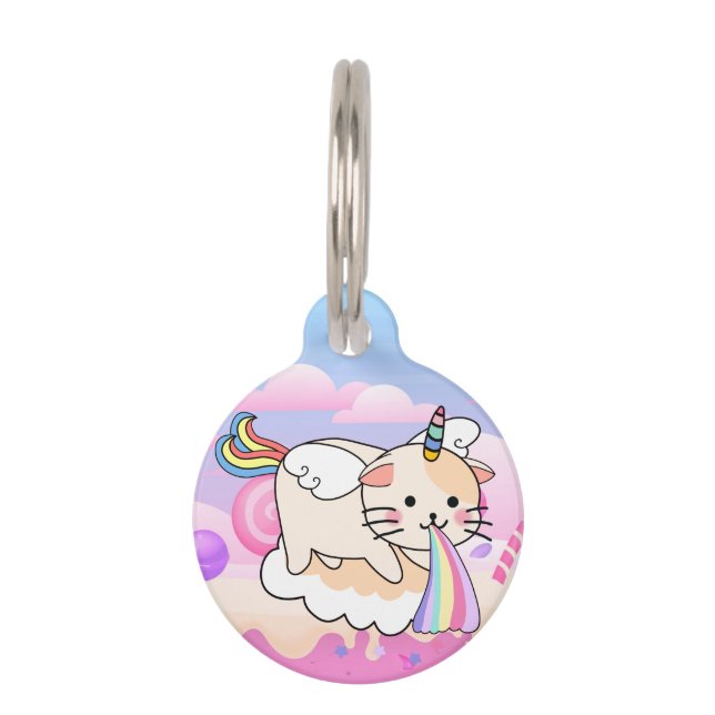 Cute Cat Pet ID Tag (Front)