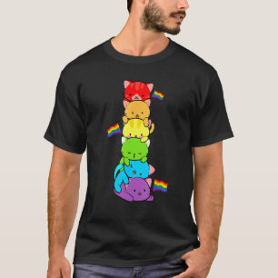 Cute Cat Pet LGBTQ Rainbow LGBT Gay Men Pride Fla T-Shirt
