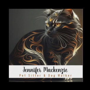 Cute Cat Pet Sitter and Dog Walker Square Business Card