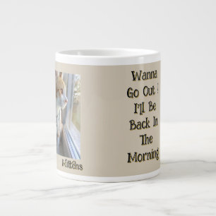 Cute Cat , Photo And Name Customisable, Funny Text Large Coffee Mug