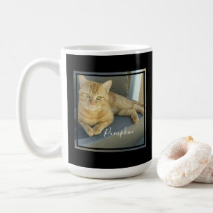 Cute Cat Photo Modern Black Customized Coffee Mug