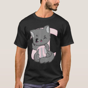 Cute Cat Pi Day Feline Meow 3 14159 Neko Mathemati T-Shirt