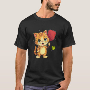 Cute Cat Pickleball T-Shirt