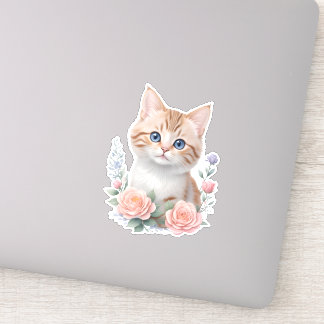 Cute Cat Pink Floral 