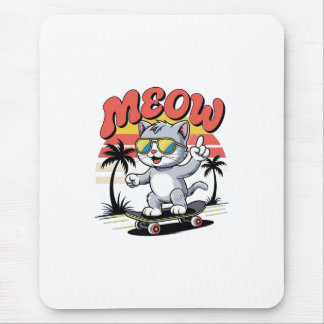 Cute cat playing in nice field mouse mat
