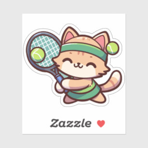 Cute Cat Playing Tennis - 02