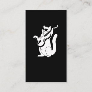 Cute Cat playing Violin String Instrument Musician Business Card
