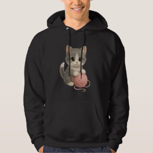 Cute Cat playing with Wool Ball Adorable Playful G Hoodie