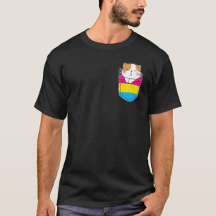 Cute Cat Pocket Pansexual Pride Flag Lgbt Pride Mo T-Shirt