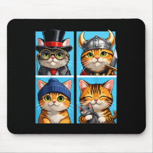 Cute Cat Portrait Pop Art Cats Cute Colour Block Mouse Mat