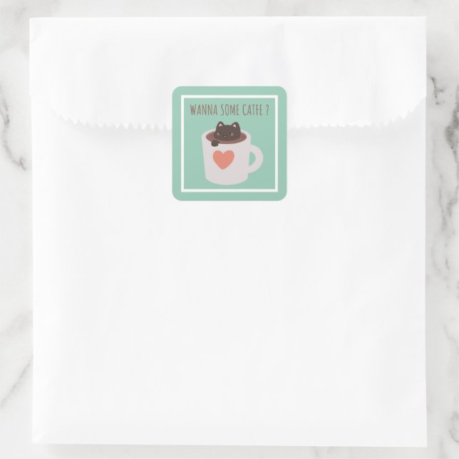 cute cat Postcard Square Sticker (Bag)