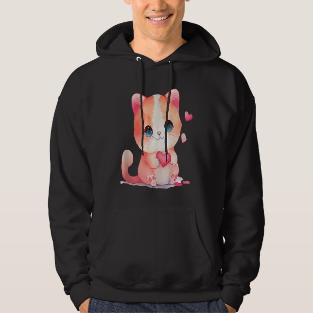 Cute Cat Present for Kitten Colourful Kitty Hoodie (Front)