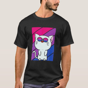 Cute Cat Pride Bisexual Flag LGBQ Proud Ally Pride T-Shirt