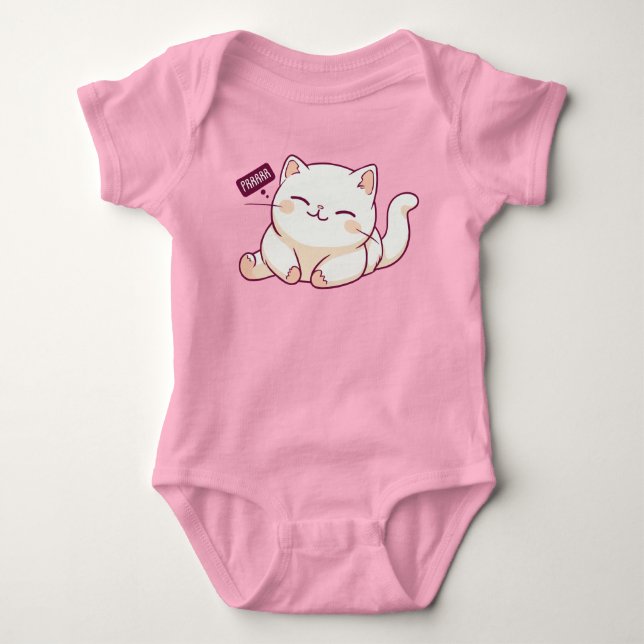 Cute cat prrrrr baby bodysuit (Front)