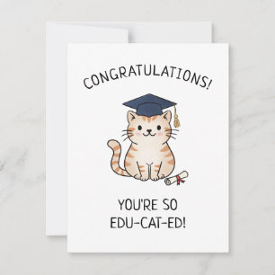 Cute Cat Pun New Grad Graduation Punny Greeting