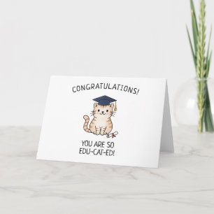 Cute Cat Pun New Grad Graduation Punny Greeting Card