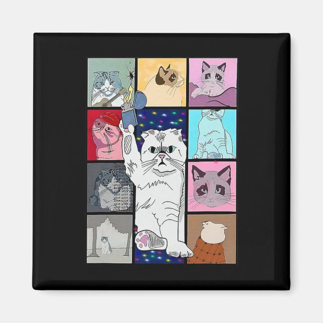 Cute Cat Purring In My Lap Cause It Loves Me Cat L Magnet (Front)