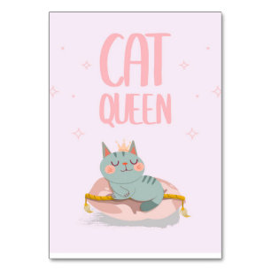 Cute Cat Queen Gift Idea, Kitten Cat Funny Gift Table Number